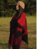 Premium Soft Abstract Patterned Cape W/ Fringes